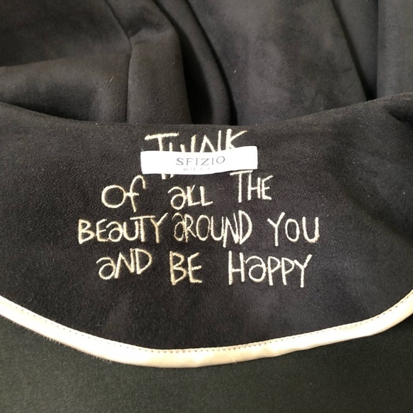 Sfizio Faux Suede Floral Embroidered Coat EUC - Picture 7 of 8